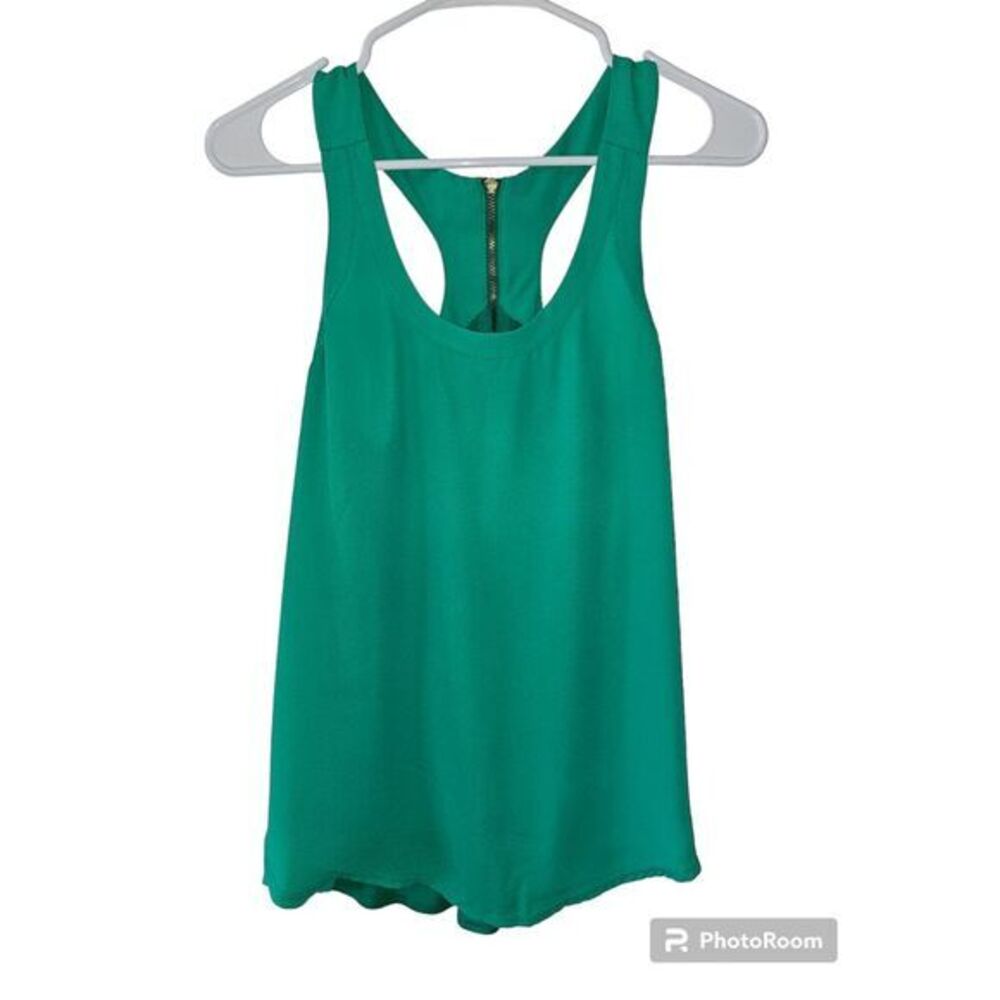 Express Tunic Tank Top Green Size Small with Zipper‎ Back